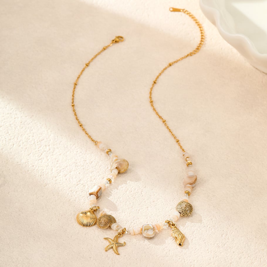 Collares para mujer estilo resort con colgante de temática oceánica Imagen4