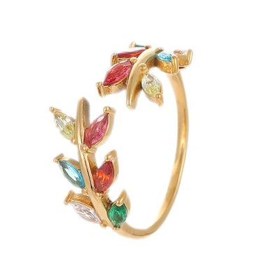 Bagues ajustables pour femmes en acier inoxydable et zircon, série Simple, géométriques quotidiennes h5 Image4