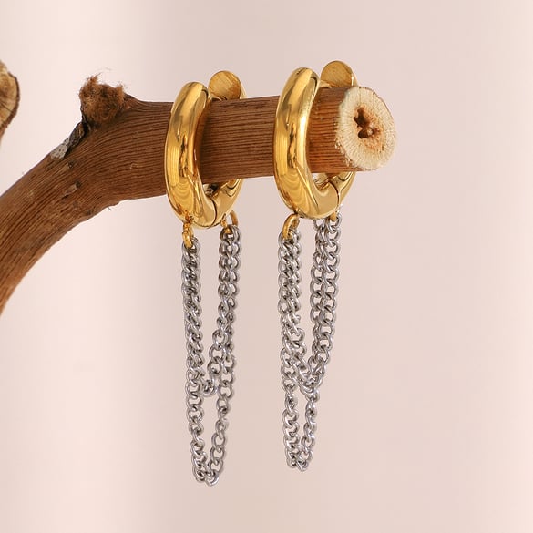 Simple Series Einfache Quaste Edelstahl Damen Creolen 2