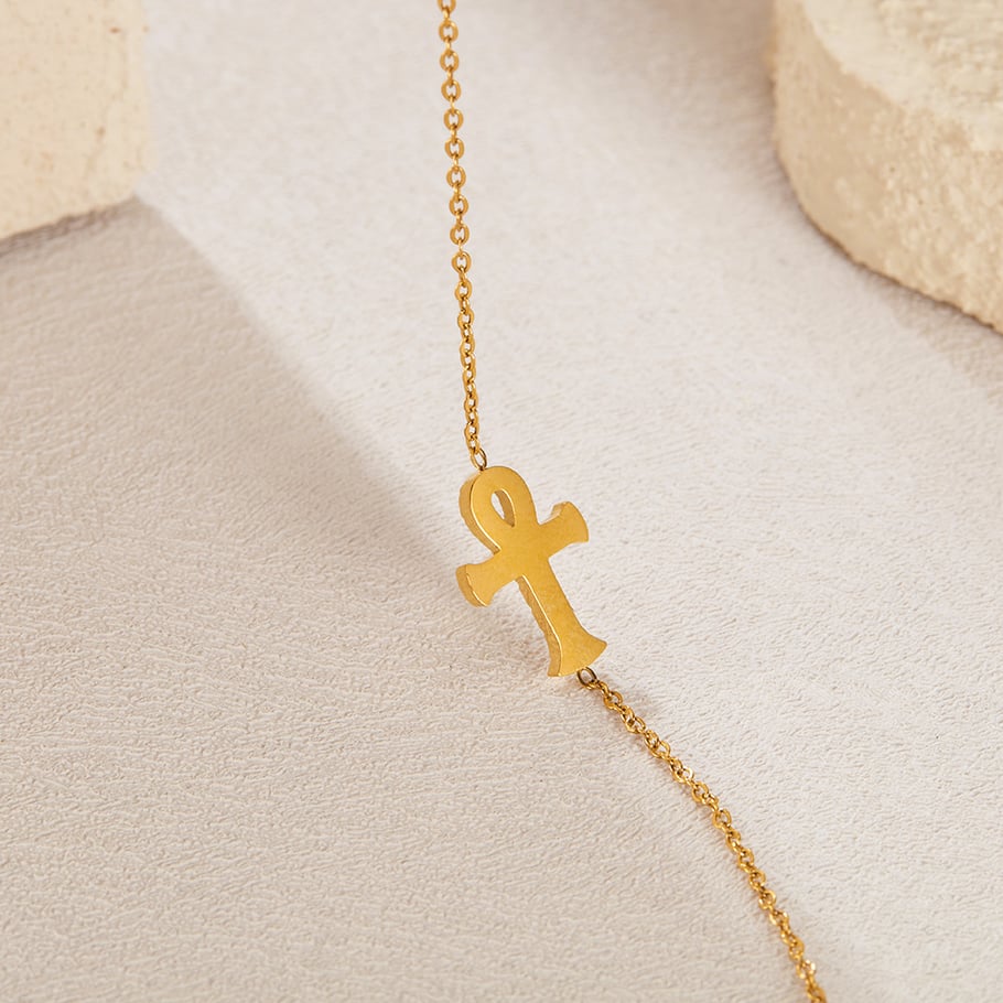 Kreuz Edelstahl Gold Farbe Charm Armbänder Bild6