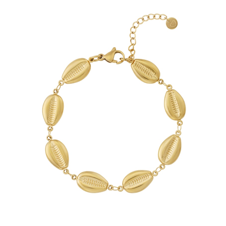 Braccialetti con ciondoli da donna in acciaio inossidabile color oro con conchiglia per le vacanze 