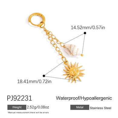 Oceanic Stainless Steel Gold Color Bikini Pendants h5 Picture2