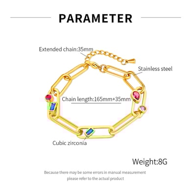 Simple Series Daily Edelstahl Goldfarbene Kettenarmbänder h5 Bild2