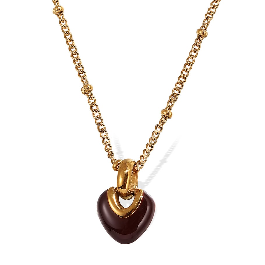 Retro Heart Stainless Steel Gold Color Pendant Necklaces Picture5