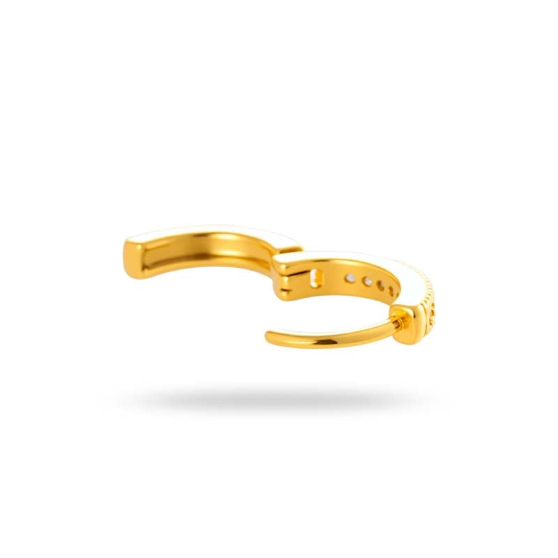 1 paire de boucles d&#39;oreilles créoles pour femme en forme de cœur simple, couleur cuivre et or, zircone Image5