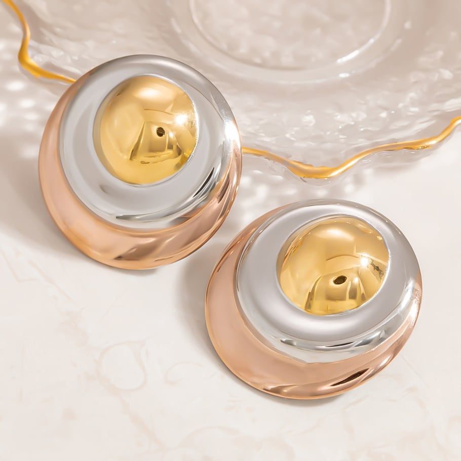 Minimalist Heart Stainless Steel Gold Color Women's Stud Earrings Picture5
