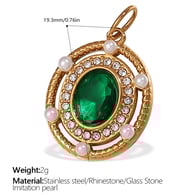 PJ508GNG Green Stone Gold Pendant Picture22