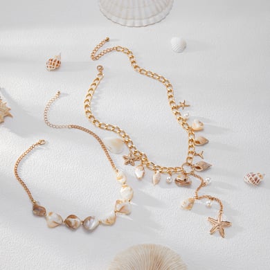 Oceanic Shell Iron Layered Necklaces h5 Picture5