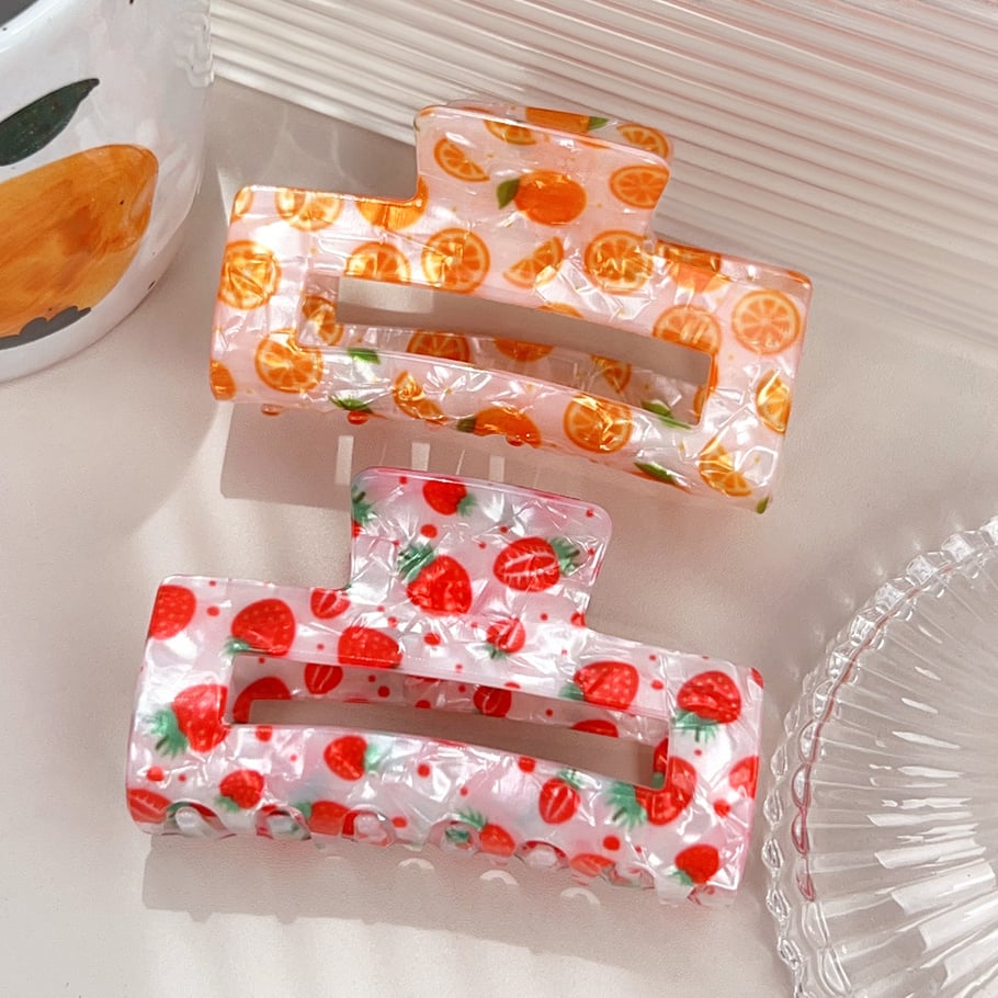 Fruit Series All - over - printed Acrylic Hair Claws Picture3
