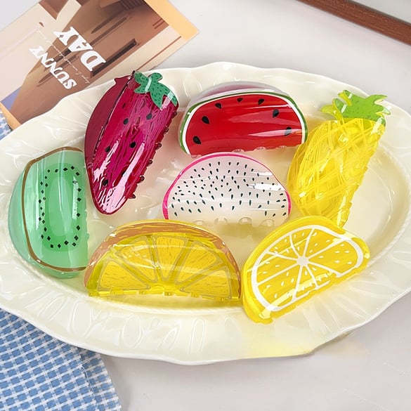1 Piece Fresh - style Fruit Series  Acetate Women's Hair Claws 2