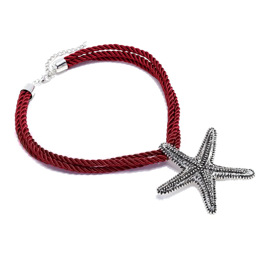 Rope Alloy Starfish Pendant Necklaces Picture2