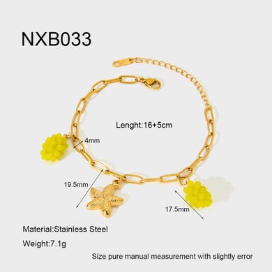 Bracelets à breloques pour femmes en acier inoxydable couleur or, série Simple h5 