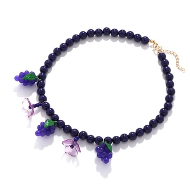 Cute Grape Beaded Necklace h5 Picture2