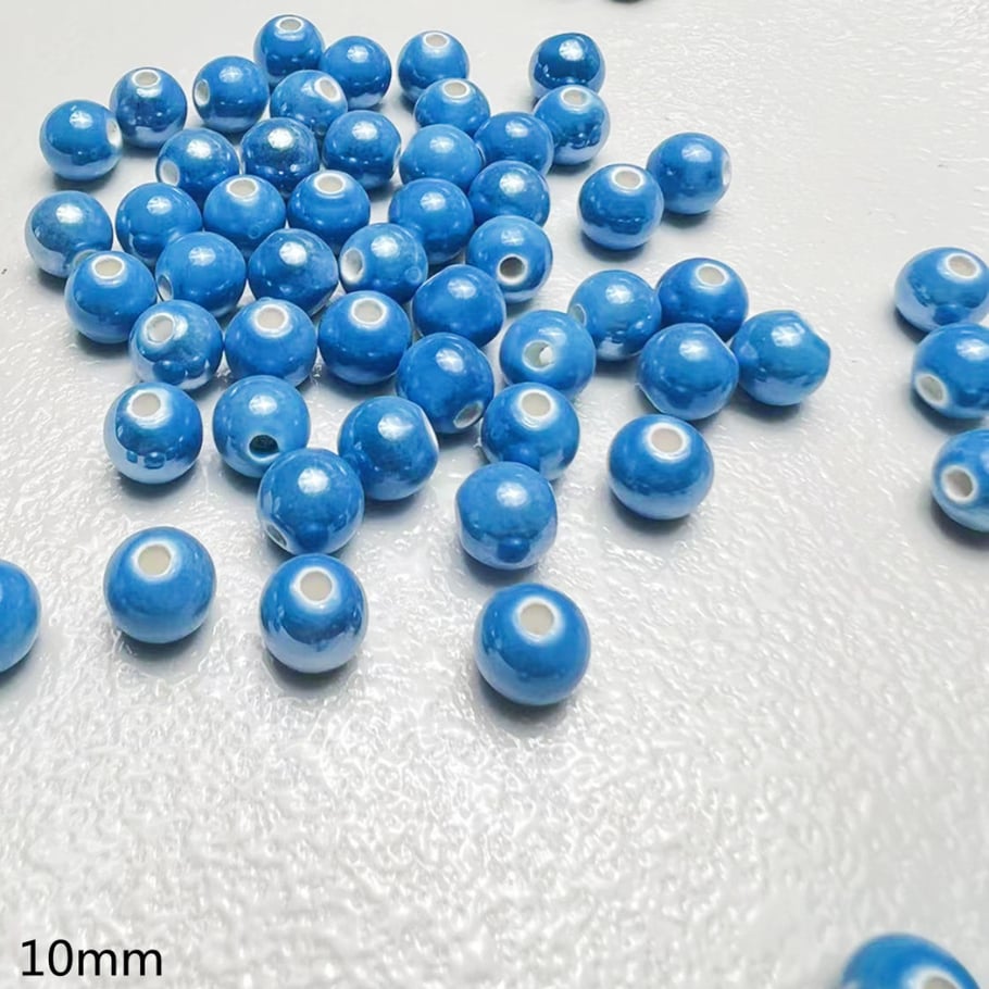 1 Piece Blue Series Ceramics DIY Jewelry Bead 