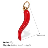 PJ385RDG Red Drop Oil Gold Pendant Picture10