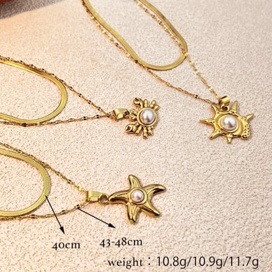 Oceanic Stainless Steel Gold Color Pendant Necklaces h5 Picture4