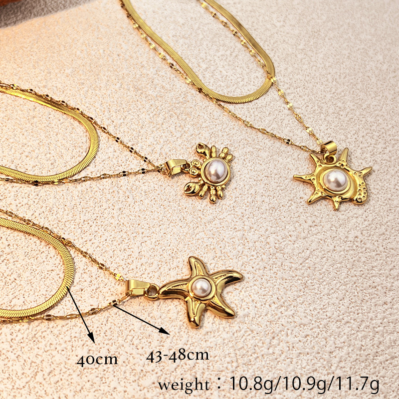 Oceanic Stainless Steel Gold Color Pendant Necklaces Picture4