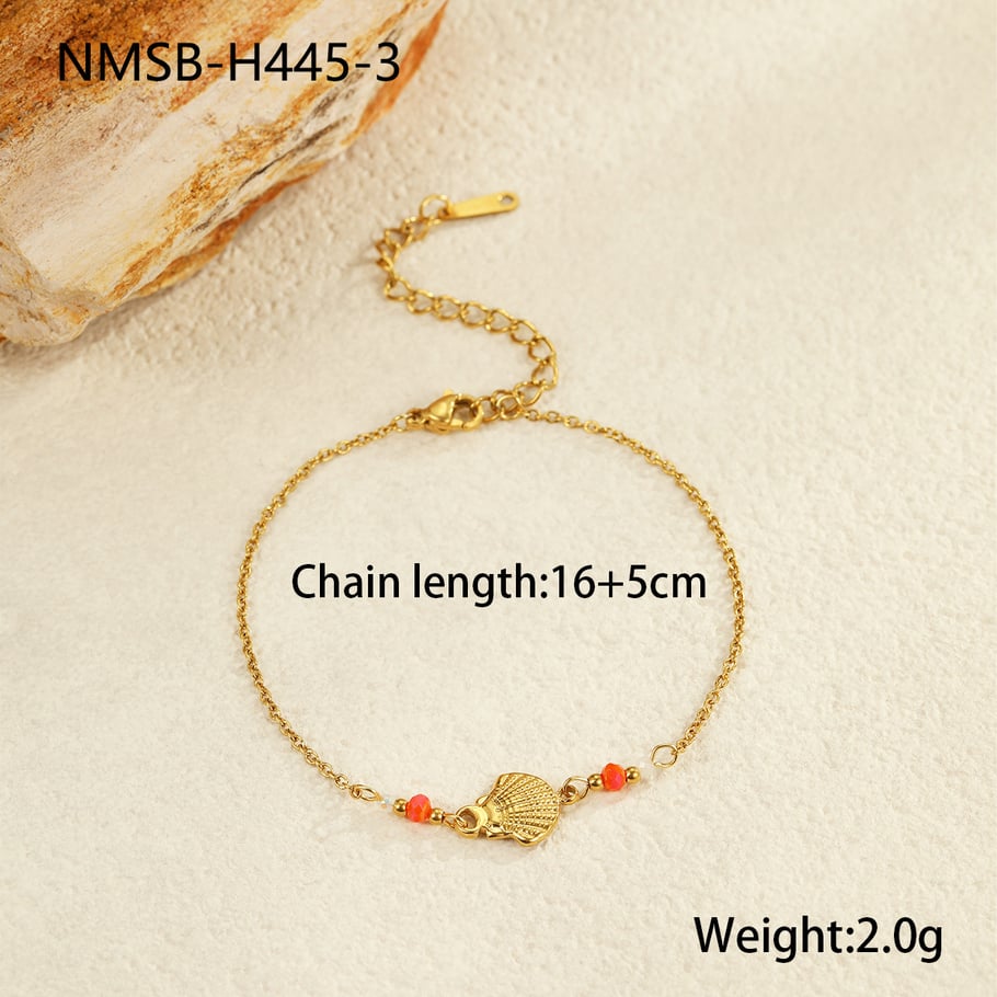 1 Paar Charm-Armbänder aus Edelstahl der Romantic Series Vacation Turtle in Goldfarbe für Damen 