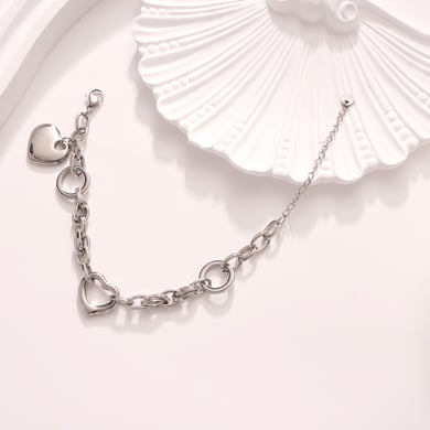 Radiant Heart Stainless Steel Gold Color Women's Charm Bracelets h5 Picture6