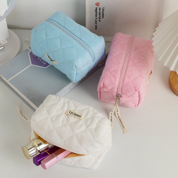 Trousses de maquillage décontractées en polyester de couleur unie pour femmes de la série Simple 2