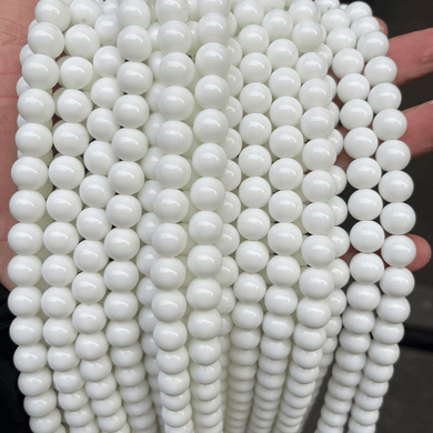 1 Strang täglich ringförmige weiße Glasperlen Schmuckperlen h5 Bild2