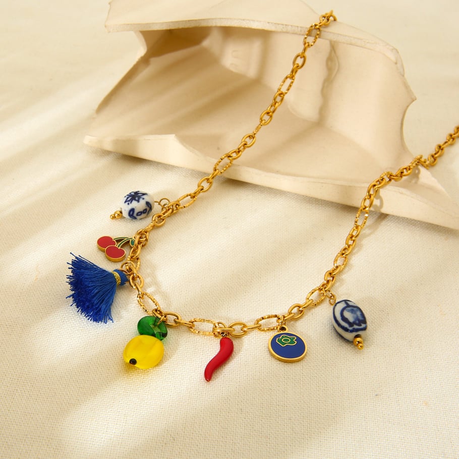 Sweet Fruit Series DIY Stainless Steel Pendant Necklaces Picture3