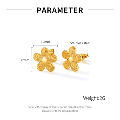 1 Paar Simple Series Daily Flower Edelstahl Goldfarben Damen Ohrstecker h5 Bild2