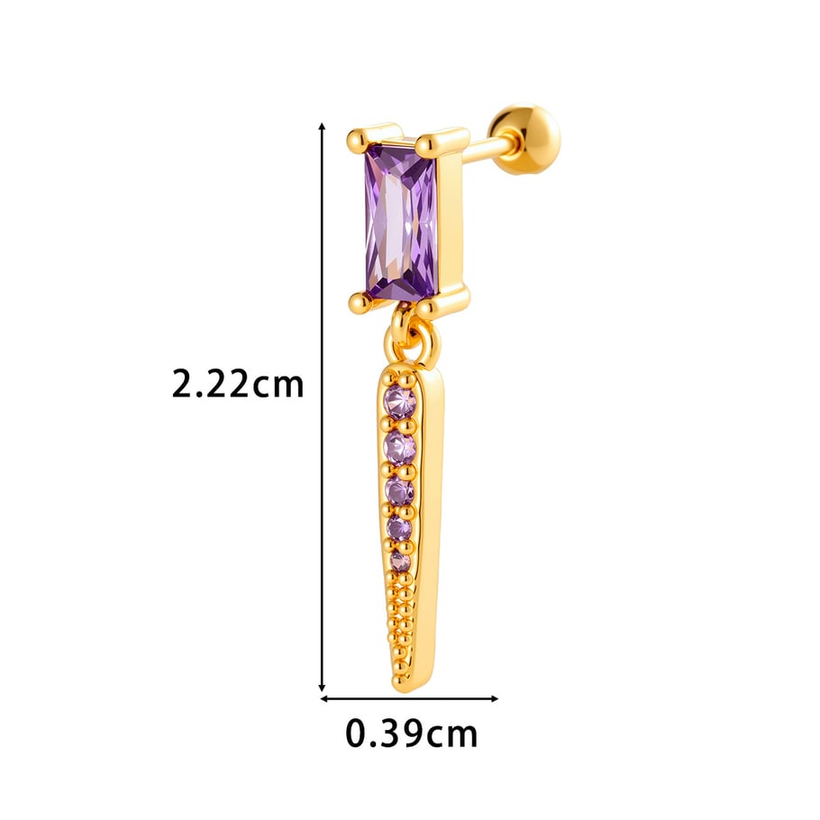 Kupfer Gold Farbe Zirkon Piercings Ohrringe Bild2