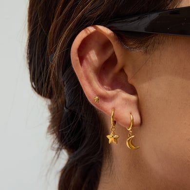 Ins Style Stainless Steel Gold Color Earring Sets h5 Picture6