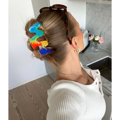 1 Paar einfache Serie lässig gemischte Farbe PVC Damen Haarklammern h5 Bild3