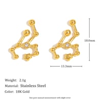 Pendientes de constelación de diamantes - Leo Imagen12
