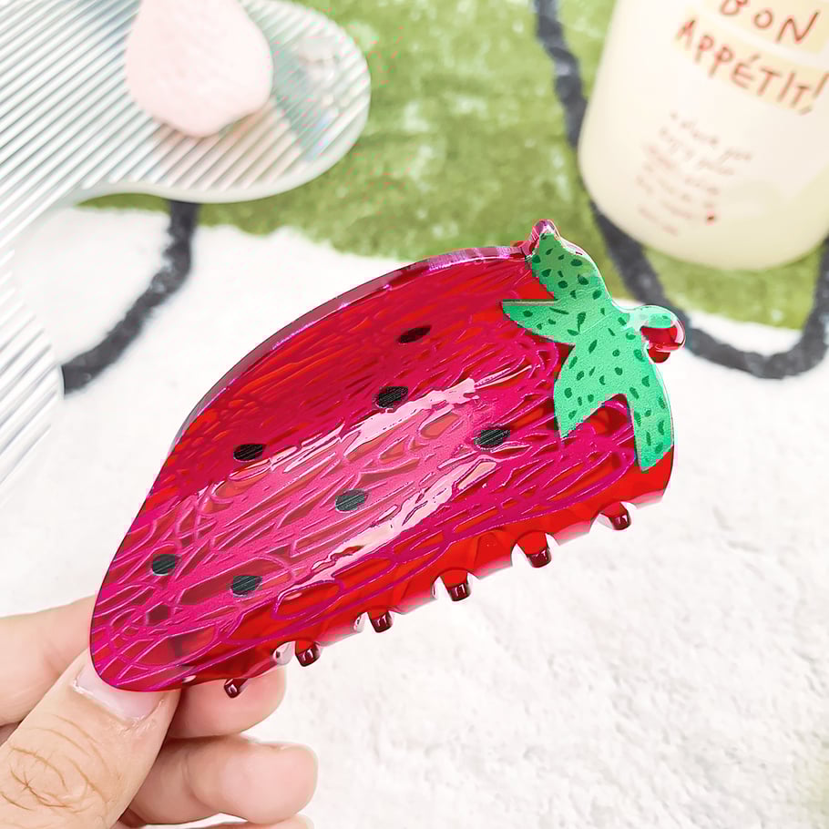 1 pezzo di fermaglio per capelli da donna in acetato della serie Fruit, stile fresco Immagine5