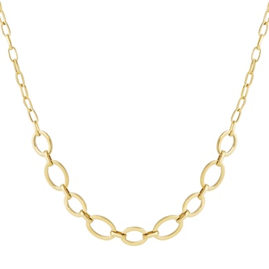 Modern Oval Zincir Paslanmaz Çelik Altın Rengi Kadın Zincir Kolyeler h5 