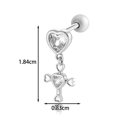 1 Stück Simple Series Simple Heart Kupfer Kein Beschichtungsmaterial Zirkon Damen Piercings Ohrringe h5 Bild2