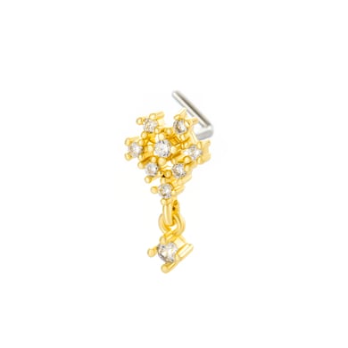 1 pièce de clou de nez en forme de fleur en cuivre doré et zircon pour femme h5 