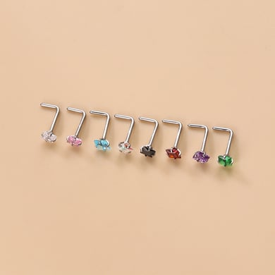 1 Paar Simple Series Simple Geometric Edelstahl Kein Beschichtungsmaterial Zirkon Damen Nasenstecker h5 Bild3
