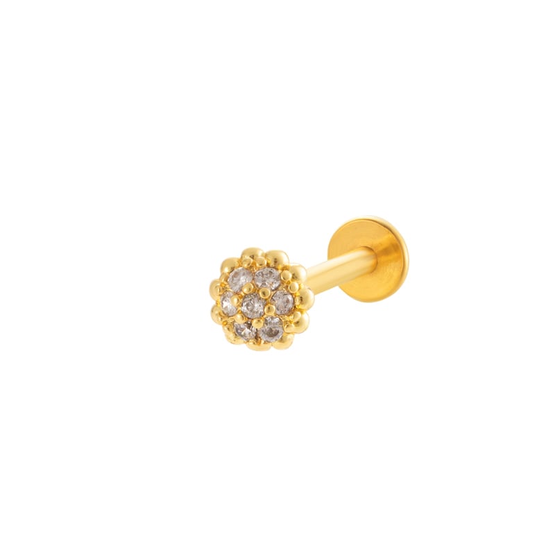 1 Pair Simple Series Daily Bow Knot Copper   Gold Color  Zircon Women's Piercings Earrings 