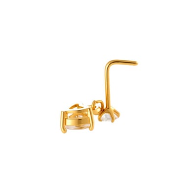 1 paire de piercings de nez pour femme en forme de cœur simple, couleur cuivre et or, zircone h5 Image7