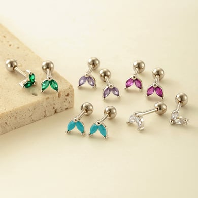 Kupfer Gold Farbe Zirkon Piercings Ohrringe h5 Bild3
