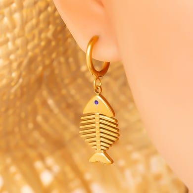 1 Pair Delicate Crab Stainless Steel Gold Color Women's Drop Earrings h5 Picture5