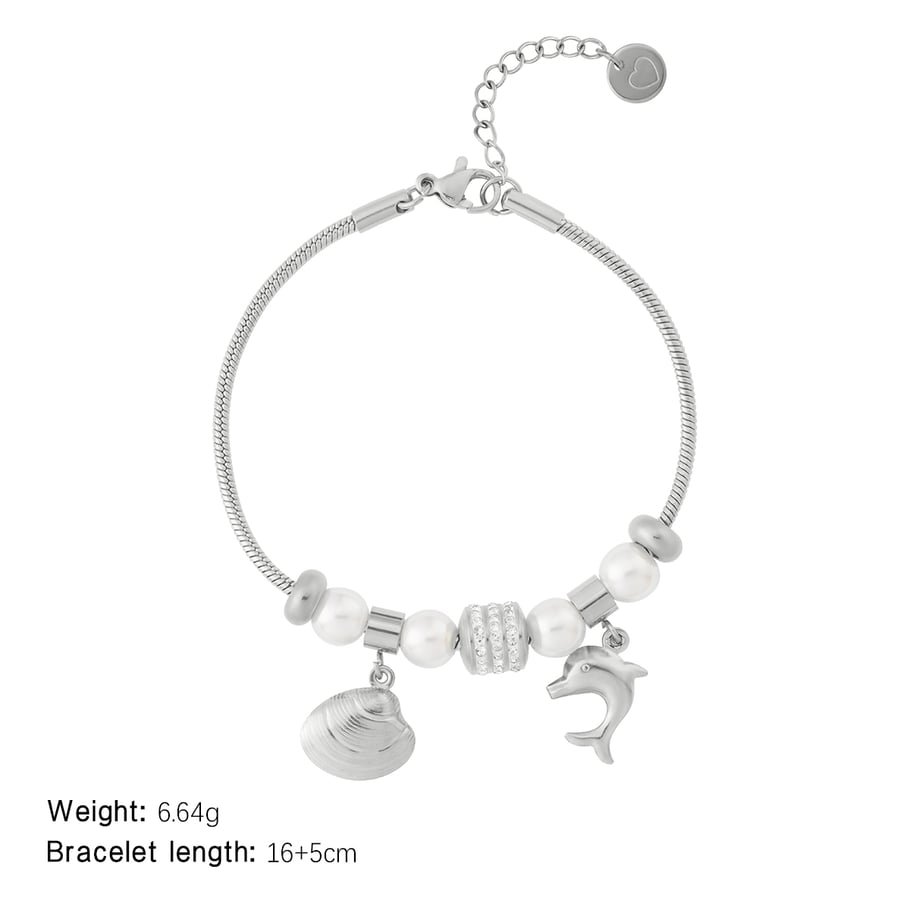 Delphin Edelstahl Gold Farbe Damen Charm Armbänder Bild2