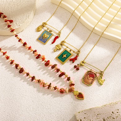 Charming Polychrome Stainless Steel Gold Color Women's Pendant Necklaces h5 Picture5