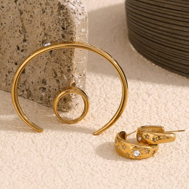 Anillos ajustables de acero inoxidable para mujer con diseño de estrella elegante y serie simple h5 Imagen4