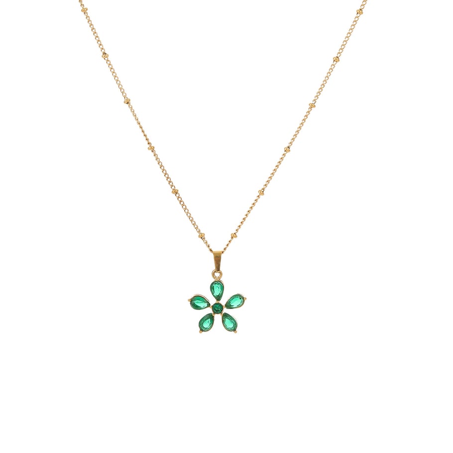 Einfache Serie Elegante Blume Edelstahl Damen Anhänger Halsketten Bild5
