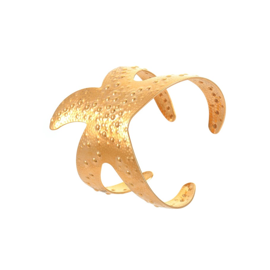 Pulseras de mujer con forma de estrella de mar y concha ancha estilo resort 