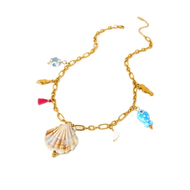 Luxuriöse Serie Vacation Turtle Edelstahl Gold Farbe Damen Anhänger Halsketten h5 Bild5