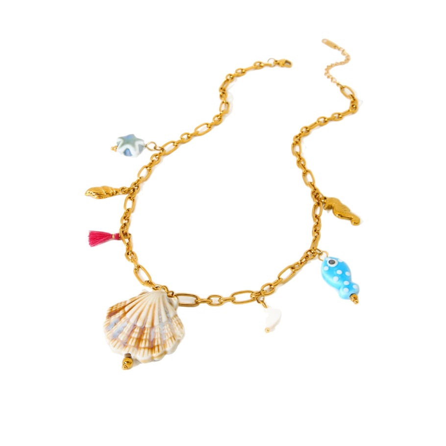Luxuriöse Serie Vacation Turtle Edelstahl Gold Farbe Damen Anhänger Halsketten Bild5