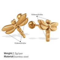 EH1030G Gold Piercing Earrings Picture2