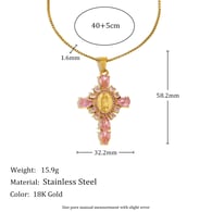 Croce di diamanti della Madonna - Oro - Diamante rosa Immagine2