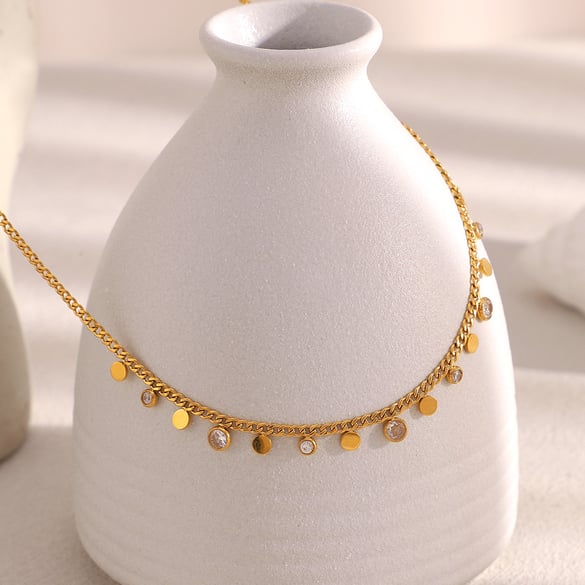 Daily Solid Color Stainless Steel Women's Chain Necklaces 2